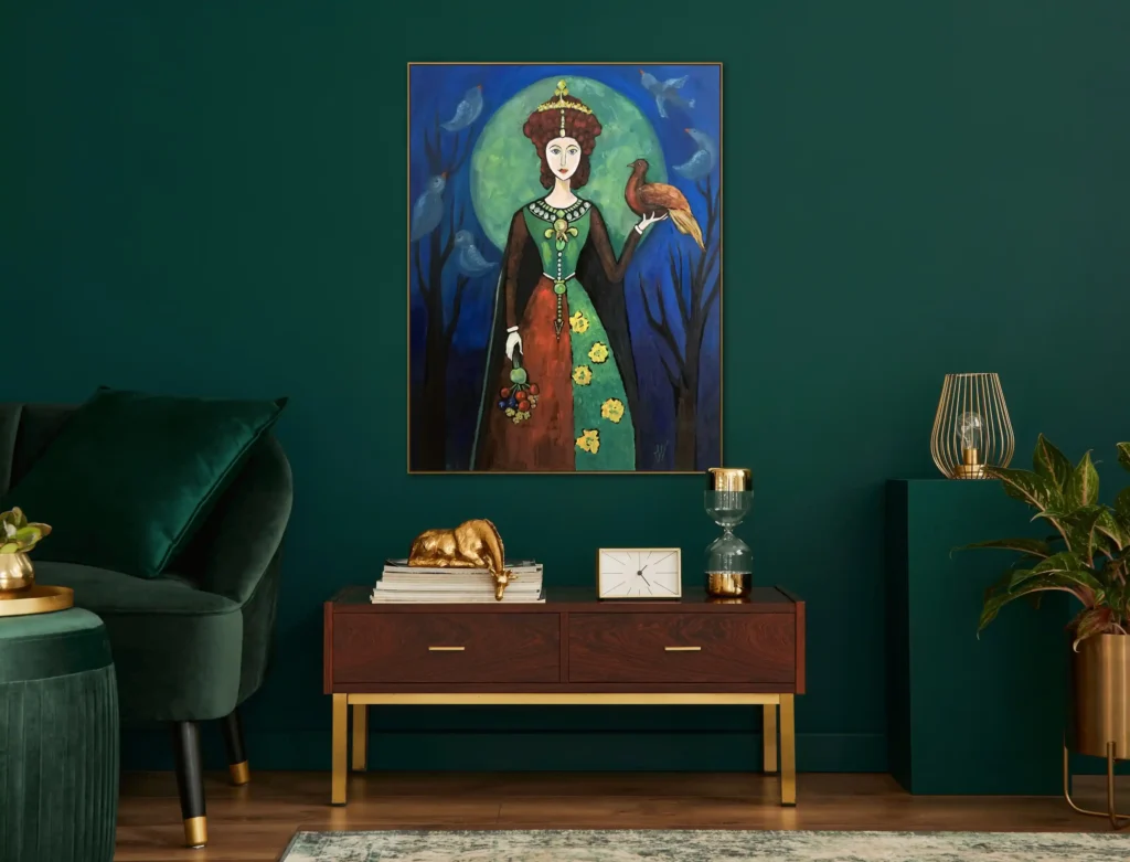 Inta Leora Priestess painting in interior