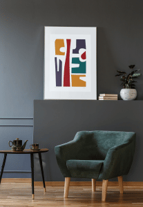 Signed Abstract Cut Out Shape Art Print by Inta Leora