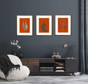 Set of 3 Original Art Prints for home interior wall decor by Inta Leora