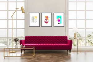 Contemporary Abstract Colorful Geometric shape Art Print by artist Inta Leora