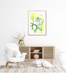 Fine art print with lemons and bright citrus colors by artist Inta Leora